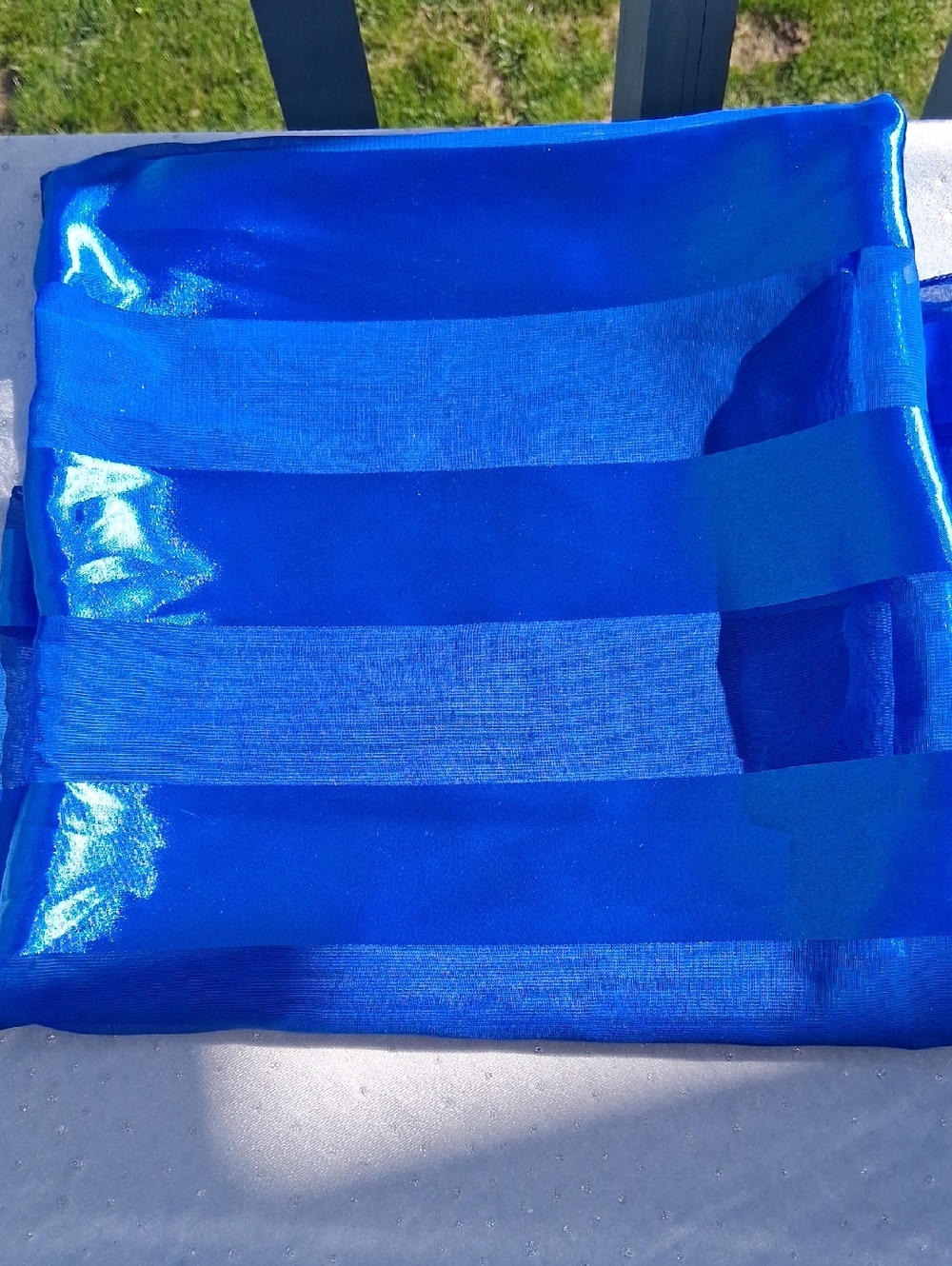 Vintage Intense Blue Square Tichel/scarf - Picture 4 of 5